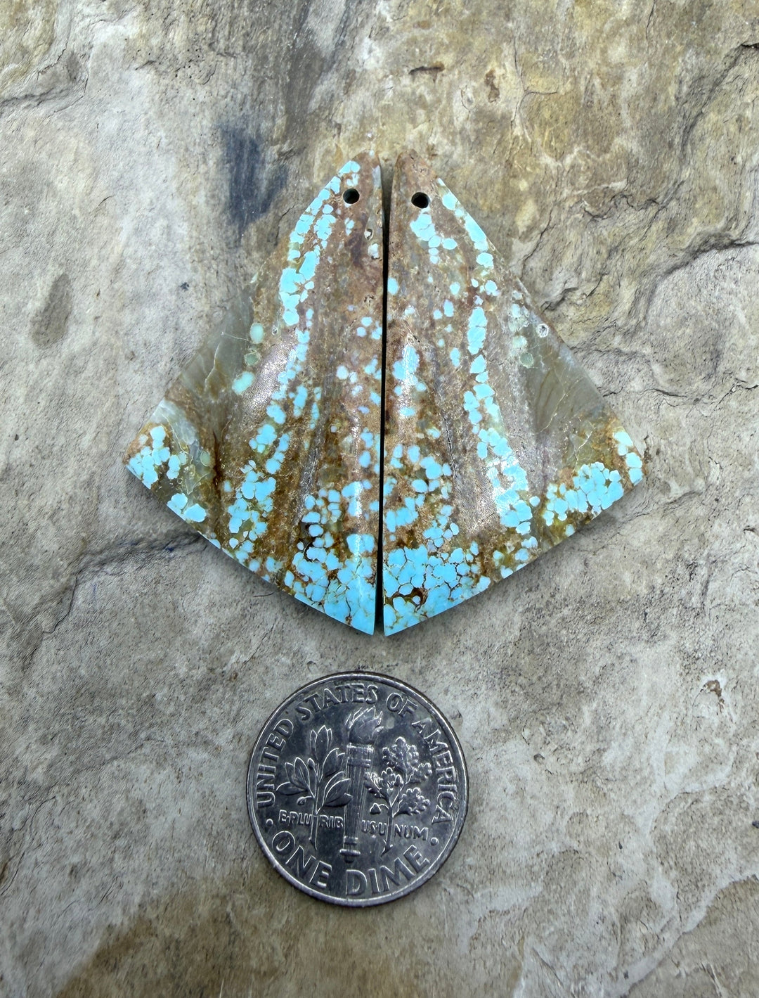 RARE Number 8 Turquoise (Nevada) Matching Earring Slab Bead