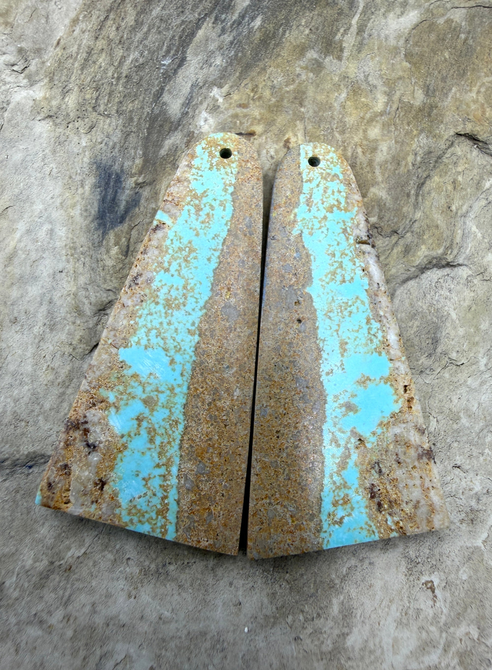 RARE Number 8 Turquoise (Nevada) Matching Earring Slab Bead