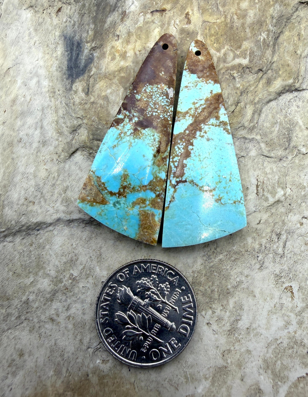 RARE Number 8 Turquoise (Nevada) Matching Earring Slab Bead
