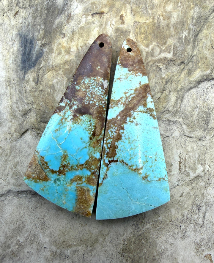 RARE Number 8 Turquoise (Nevada) Matching Earring Slab Bead