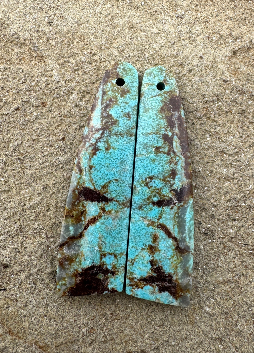 RARE Number 8 Turquoise (Nevada) Matching Earring Slab Bead