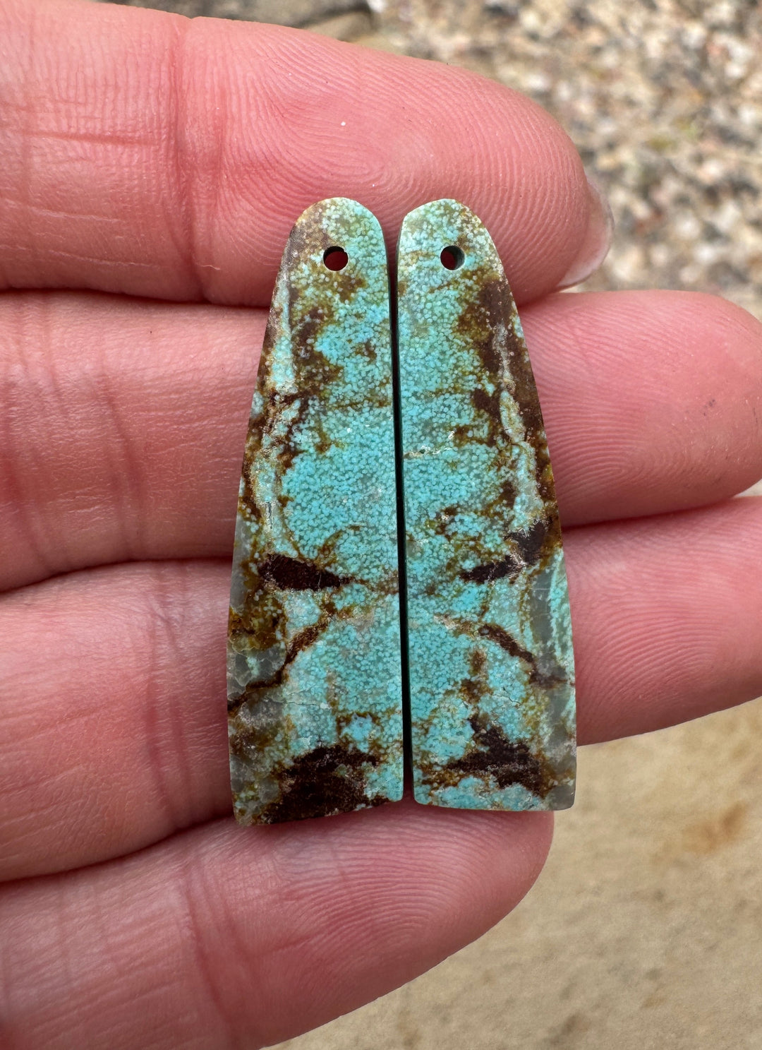 RARE Number 8 Turquoise (Nevada) Matching Earring Slab Bead