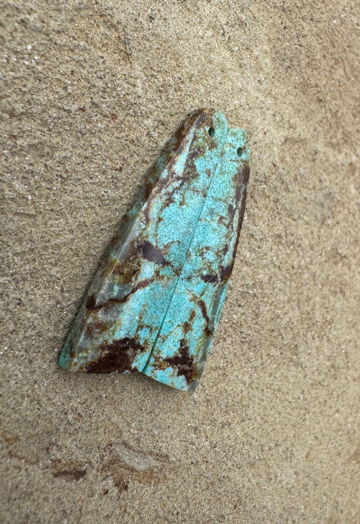 RARE Number 8 Turquoise (Nevada) Matching Earring Slab Bead