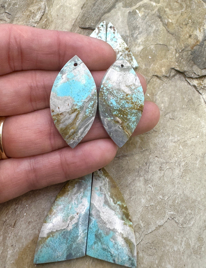 RARE Number 8 Turquoise (Nevada) Matching Earring Slab Bead