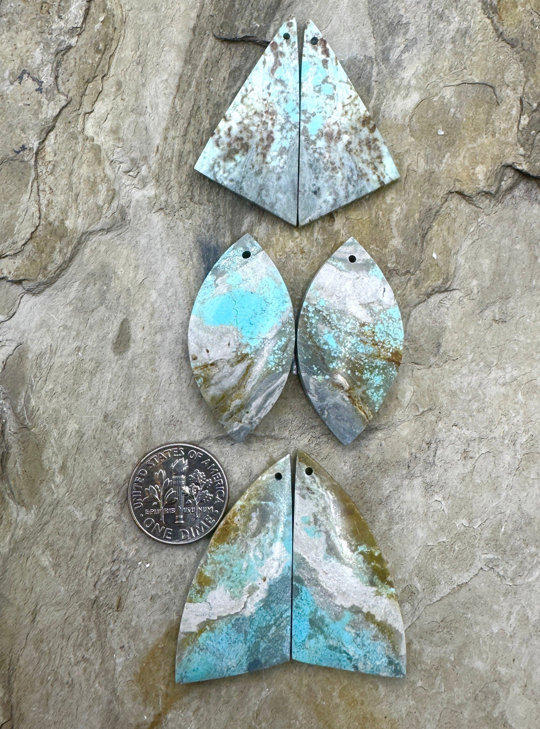 RARE Number 8 Turquoise (Nevada) Matching Earring Slab Bead