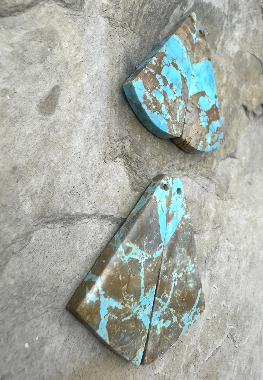 RARE Number 8 Turquoise (Nevada) Matching Earring Slab Bead
