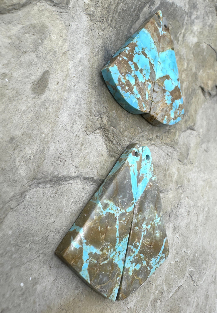 RARE Number 8 Turquoise (Nevada) Matching Earring Slab Bead
