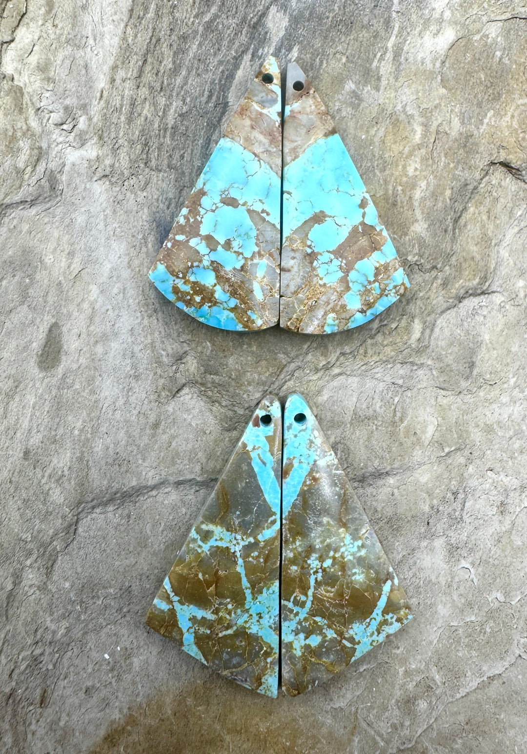 RARE Number 8 Turquoise (Nevada) Matching Earring Slab Bead