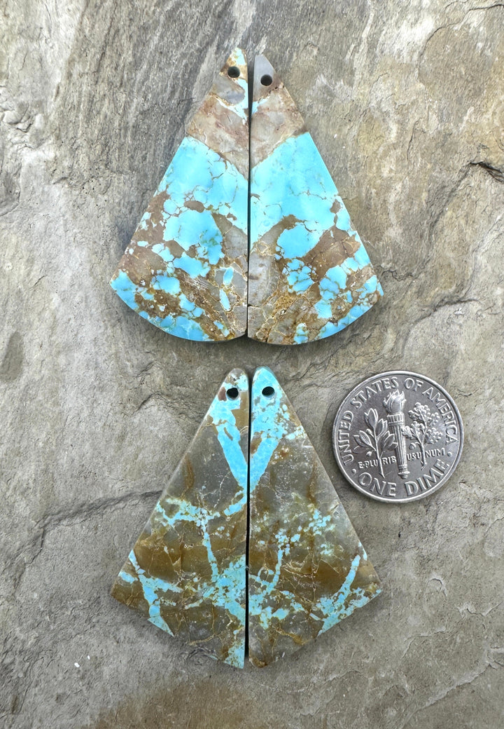RARE Number 8 Turquoise (Nevada) Matching Earring Slab Bead