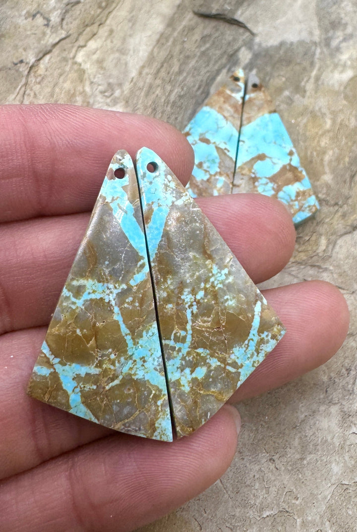 RARE Number 8 Turquoise (Nevada) Matching Earring Slab Bead