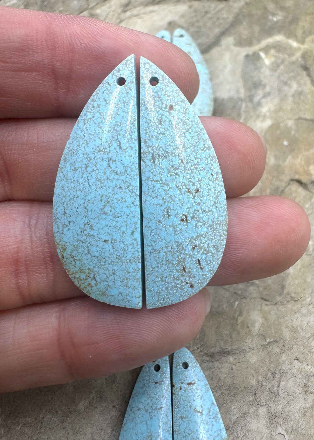 RARE Number 8 Turquoise (Nevada) Matching Earring Slab Bead