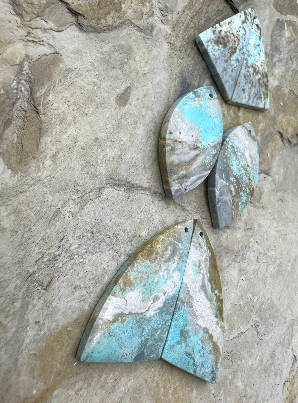 RARE Number 8 Turquoise (Nevada) Matching Earring Slab Bead