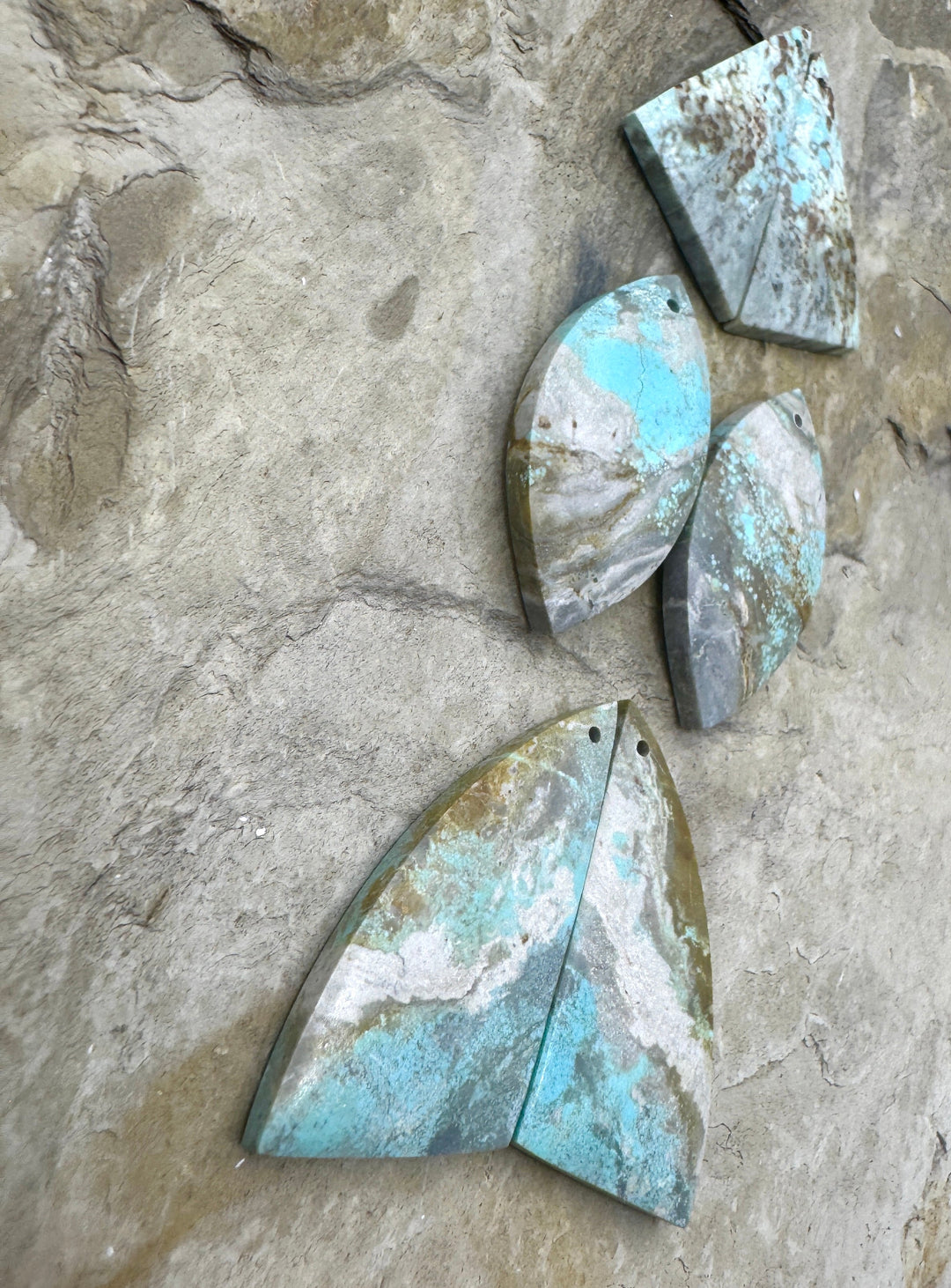 RARE Number 8 Turquoise (Nevada) Matching Earring Slab Bead