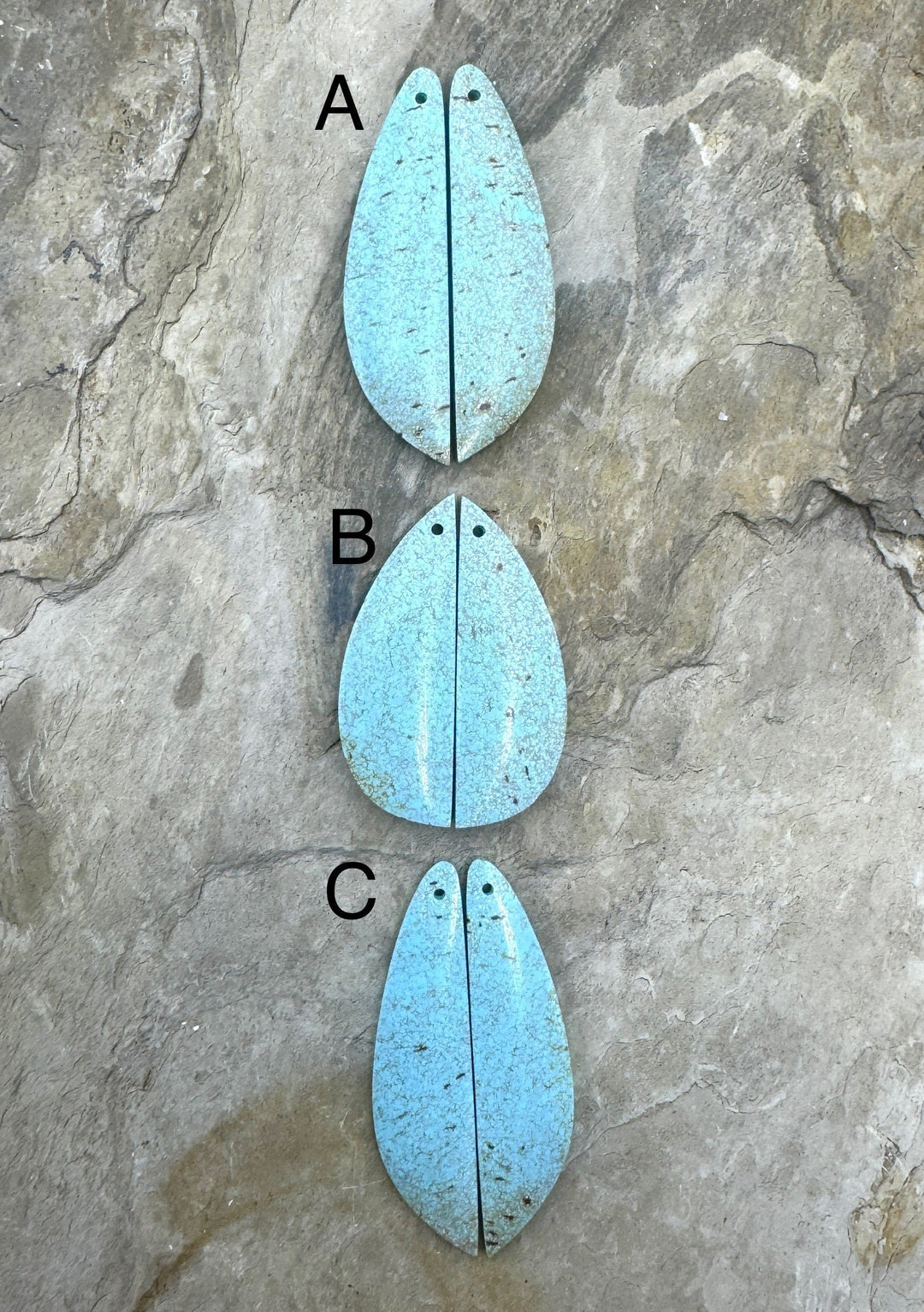 RARE Number 8 Turquoise (Nevada) Matching Earring Slab Bead