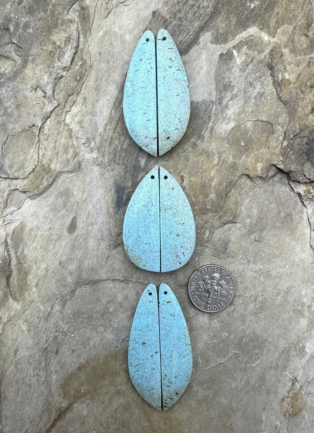 RARE Number 8 Turquoise (Nevada) Matching Earring Slab Bead