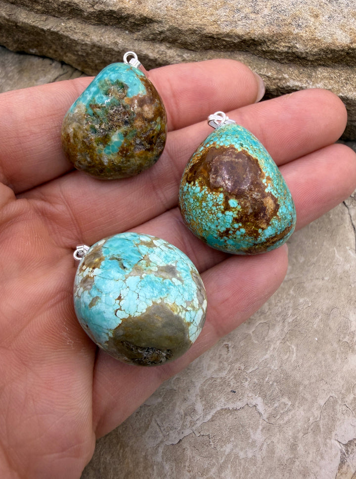 RARE Number 8 Turquoise (Nevada) Pendant with Sterling