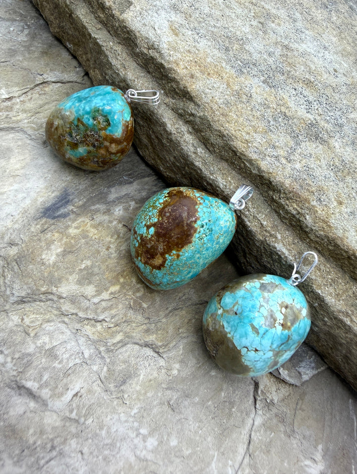 RARE Number 8 Turquoise (Nevada) Pendant with Sterling