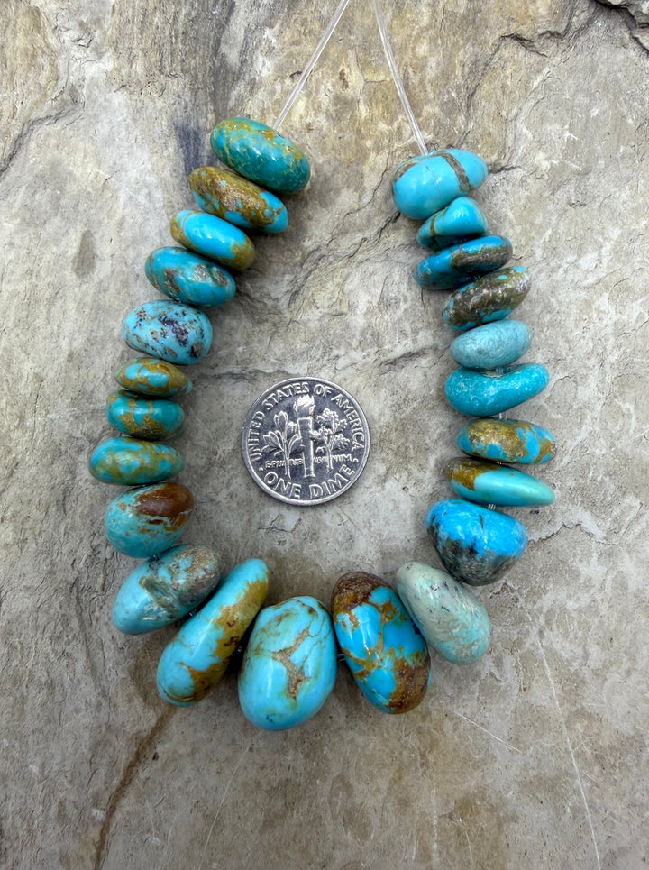 RARE Number 8 Turquoise (Nevada) Rounded (Large Hole)