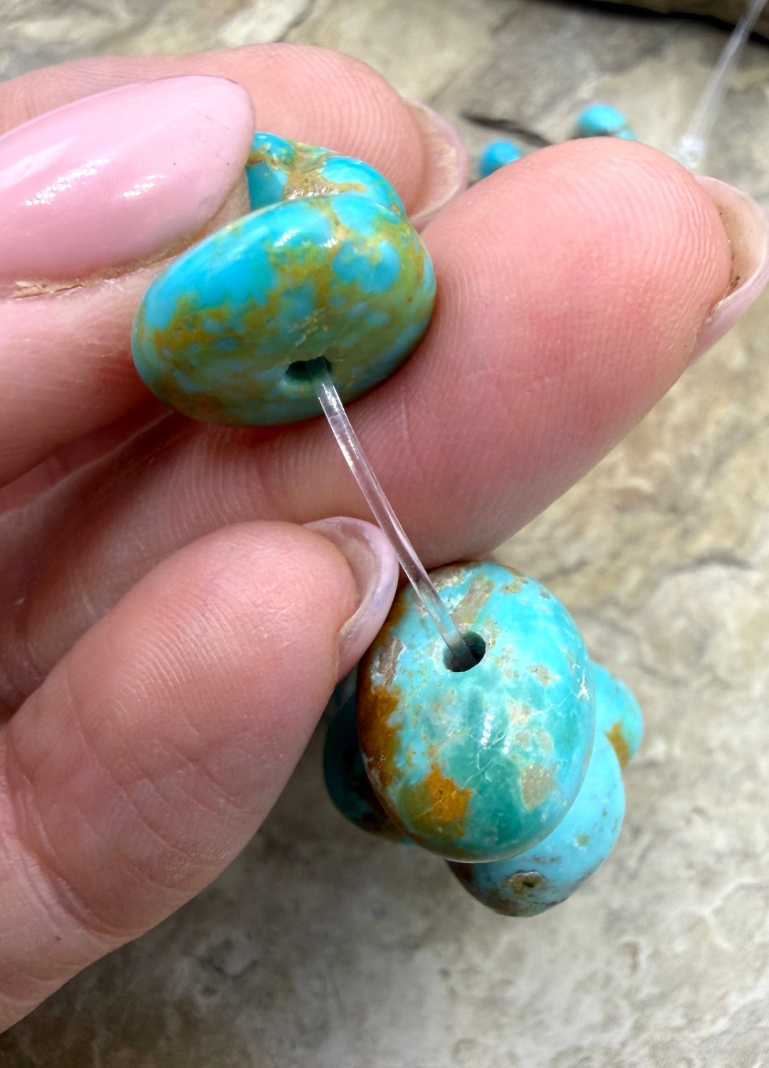 RARE Number 8 Turquoise (Nevada) Rounded (Large Hole)