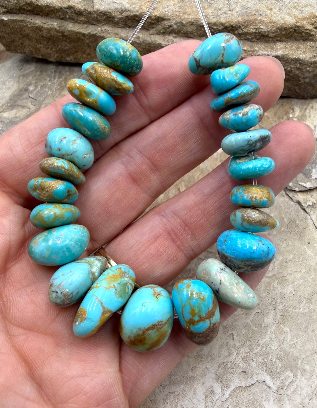 RARE Number 8 Turquoise (Nevada) Rounded (Large Hole)