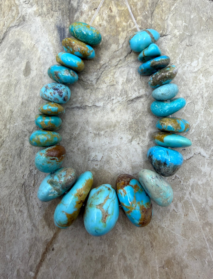 RARE Number 8 Turquoise (Nevada) Rounded (Large Hole)