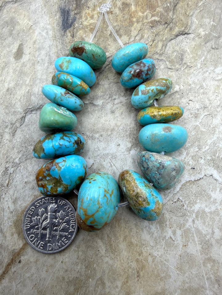 RARE Number 8 Turquoise (Nevada) Rounded (Large Hole)