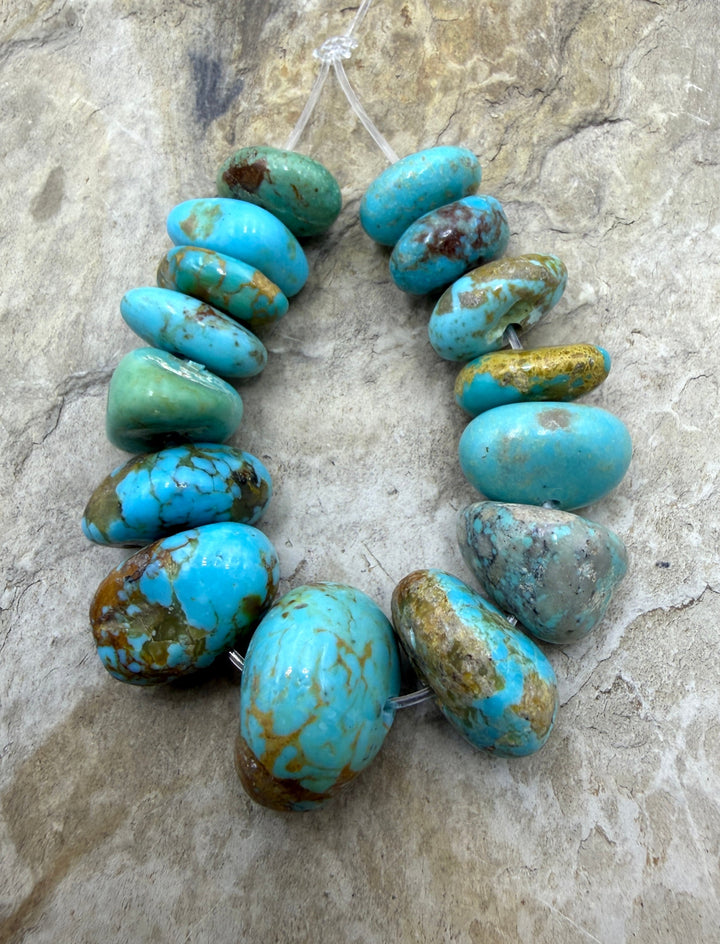 RARE Number 8 Turquoise (Nevada) Rounded (Large Hole)