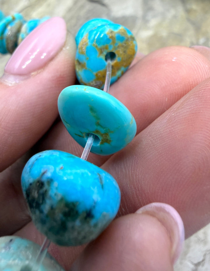 RARE Number 8 Turquoise (Nevada) Rounded (Large Hole)