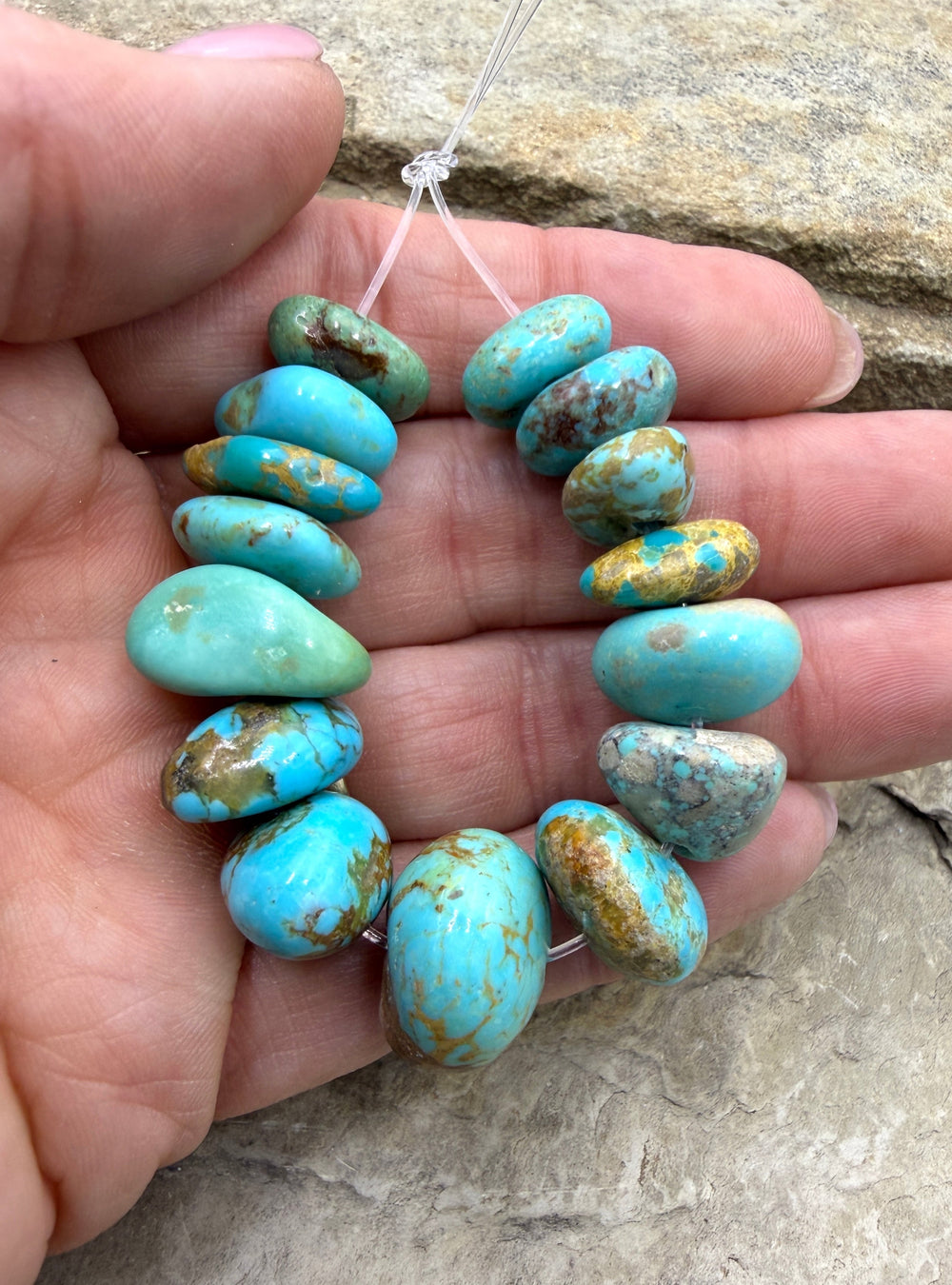 RARE Number 8 Turquoise (Nevada) Rounded (Large Hole)