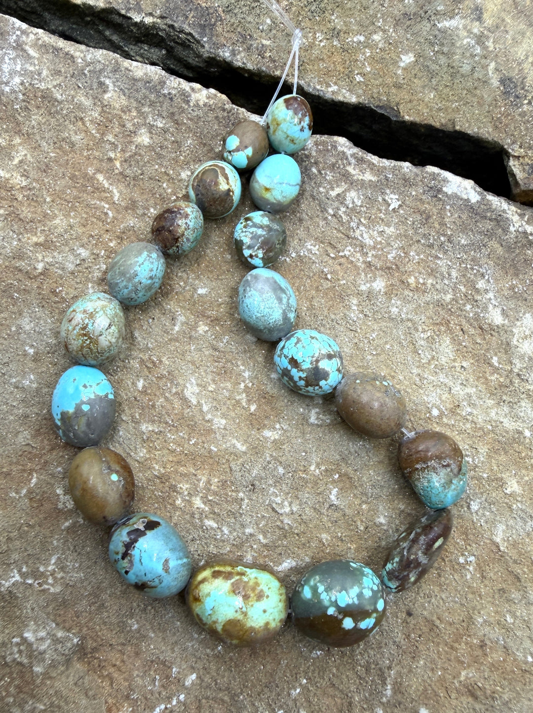 RARE Number 8 Turquoise (Nevada) Rounded Nugget Beads
