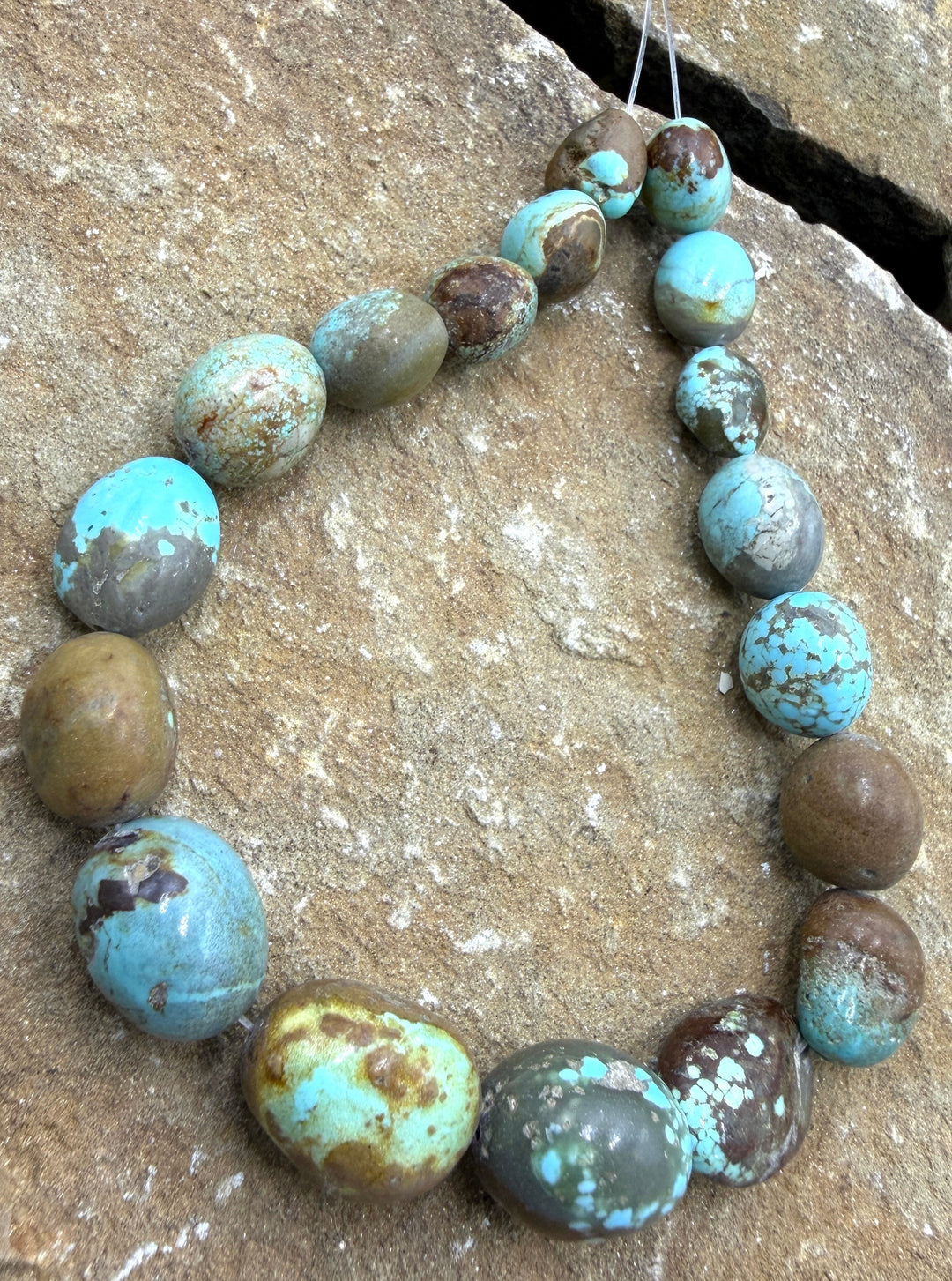 RARE Number 8 Turquoise (Nevada) Rounded Nugget Beads