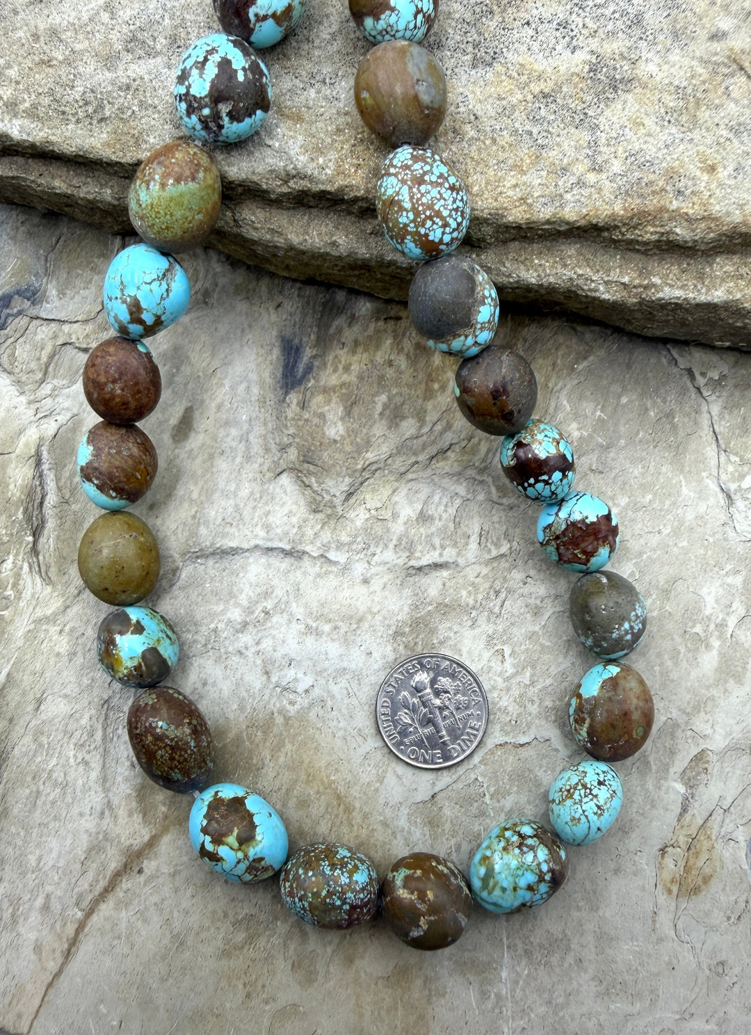 RARE Number 8 Turquoise (Nevada) Rounded Nugget Beads
