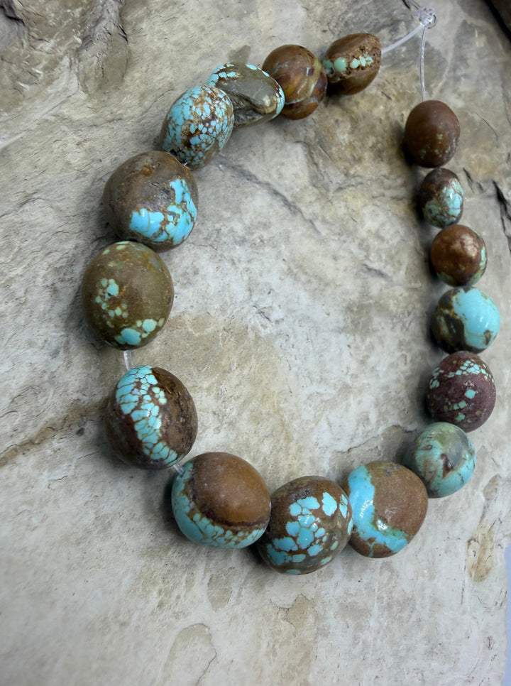 RARE Number 8 Turquoise (Nevada) Rounded Nugget Beads