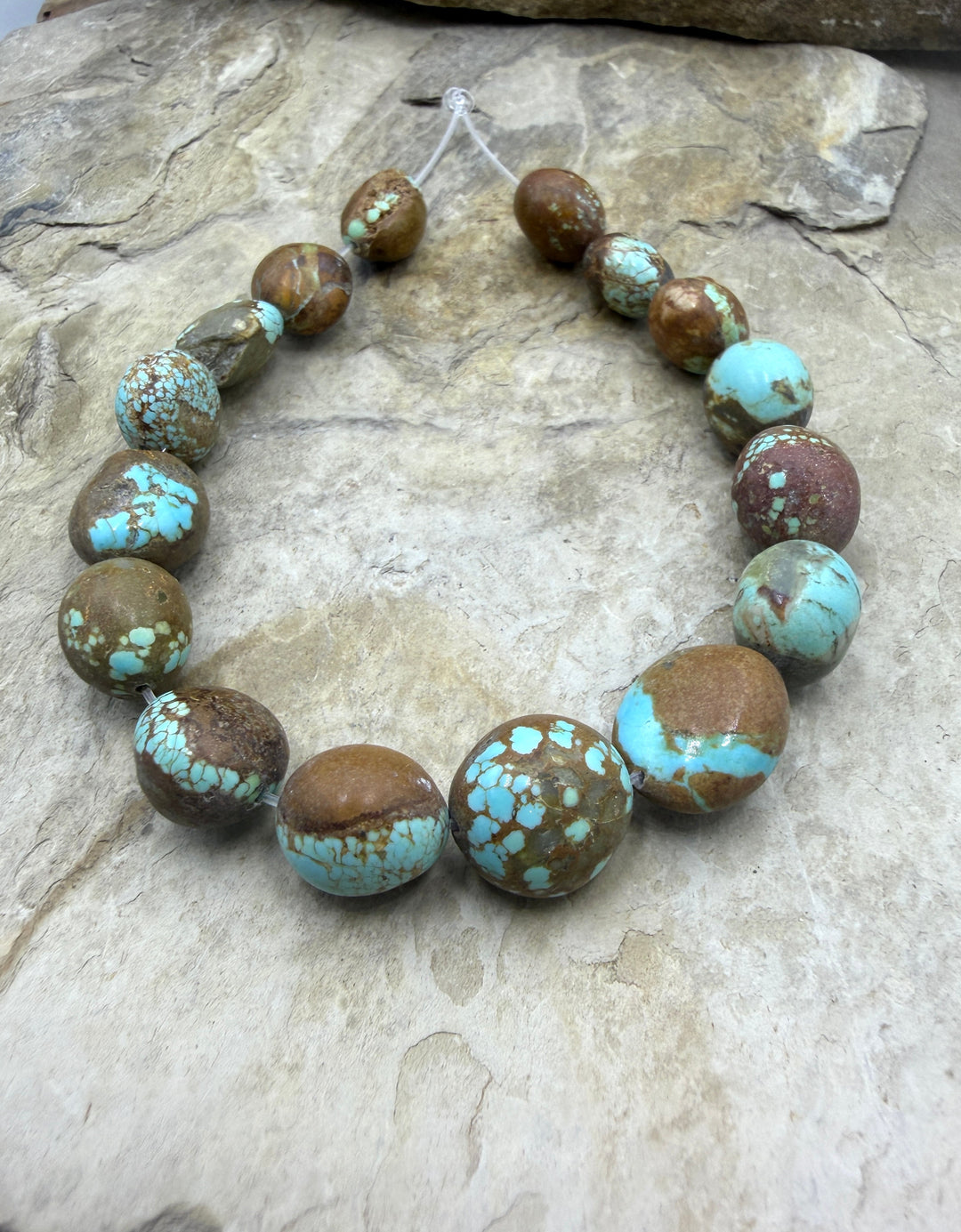 RARE Number 8 Turquoise (Nevada) Rounded Nugget Beads