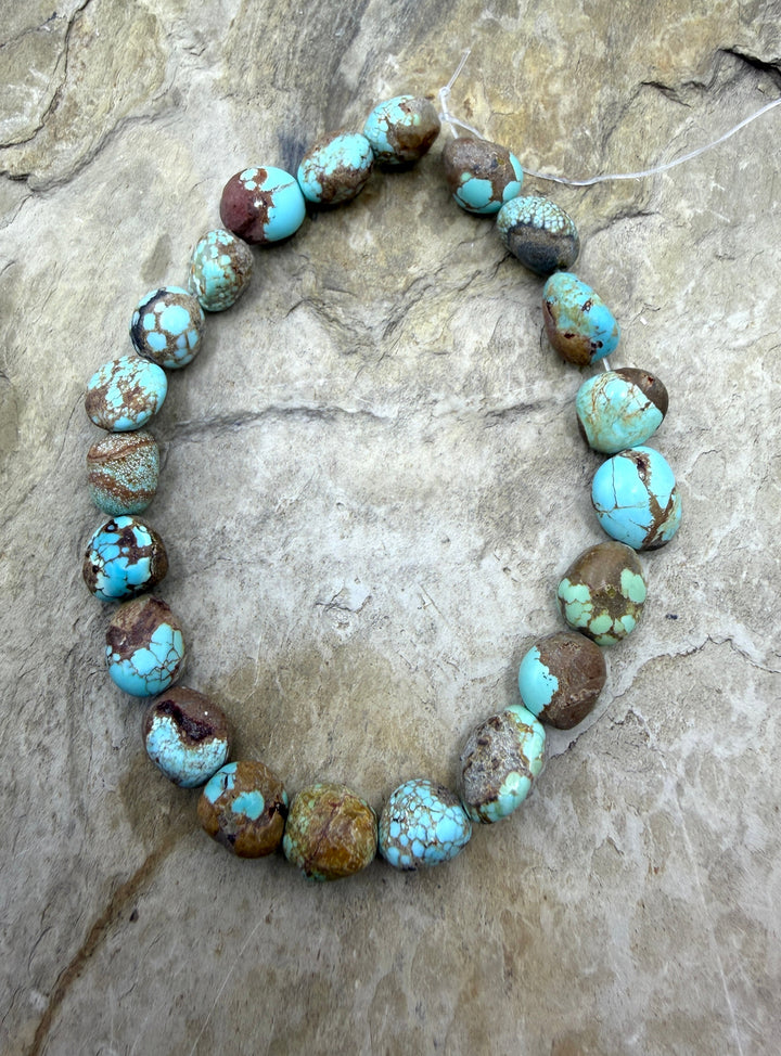 RARE Number 8 Turquoise (Nevada) Rounded Nugget Beads