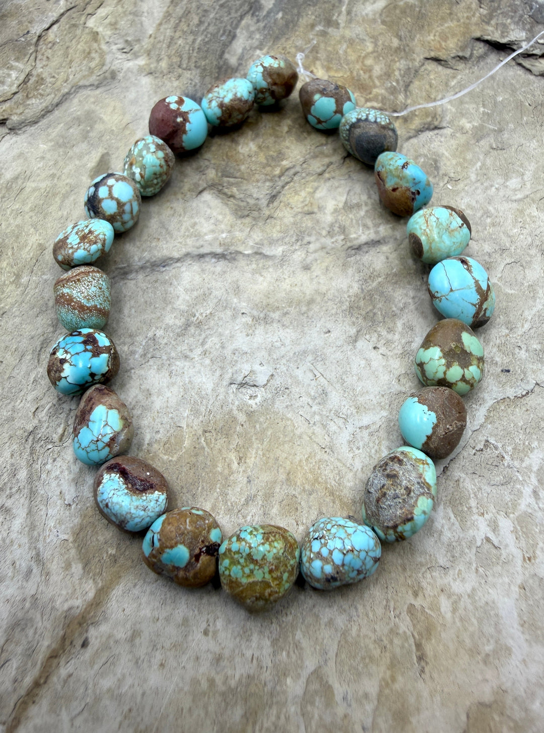 RARE Number 8 Turquoise (Nevada) Rounded Nugget Beads