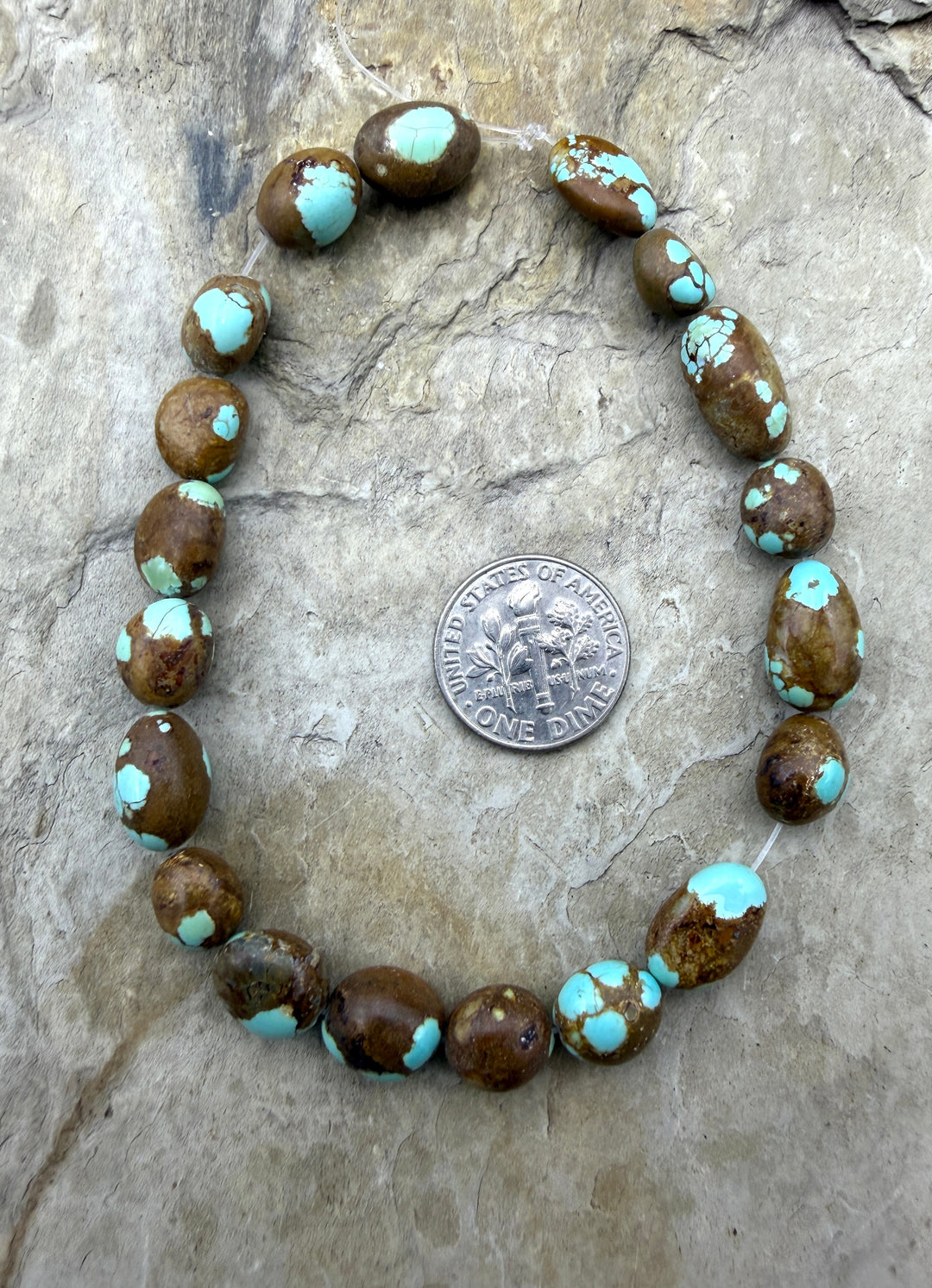 RARE Number 8 Turquoise (Nevada) Rounded Nugget Beads