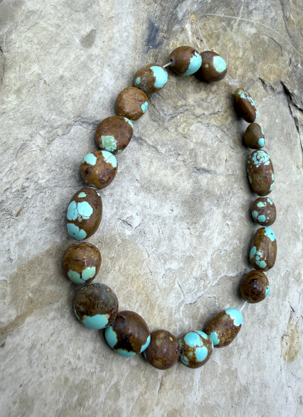 RARE Number 8 Turquoise (Nevada) Rounded Nugget Beads