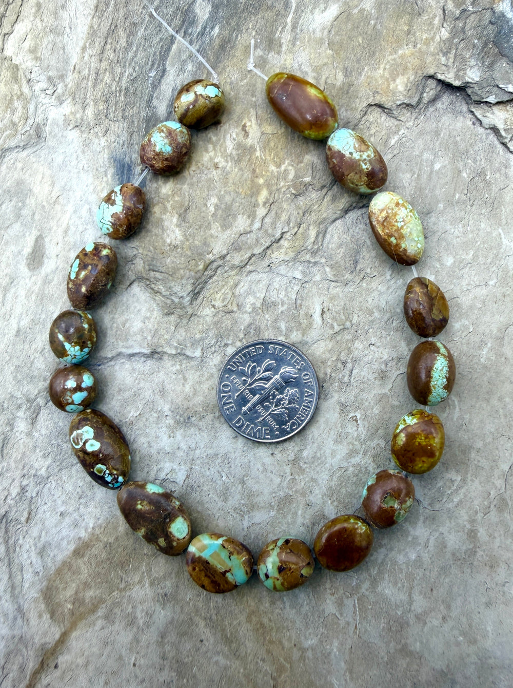 RARE Number 8 Turquoise (Nevada) Rounded Nugget Beads