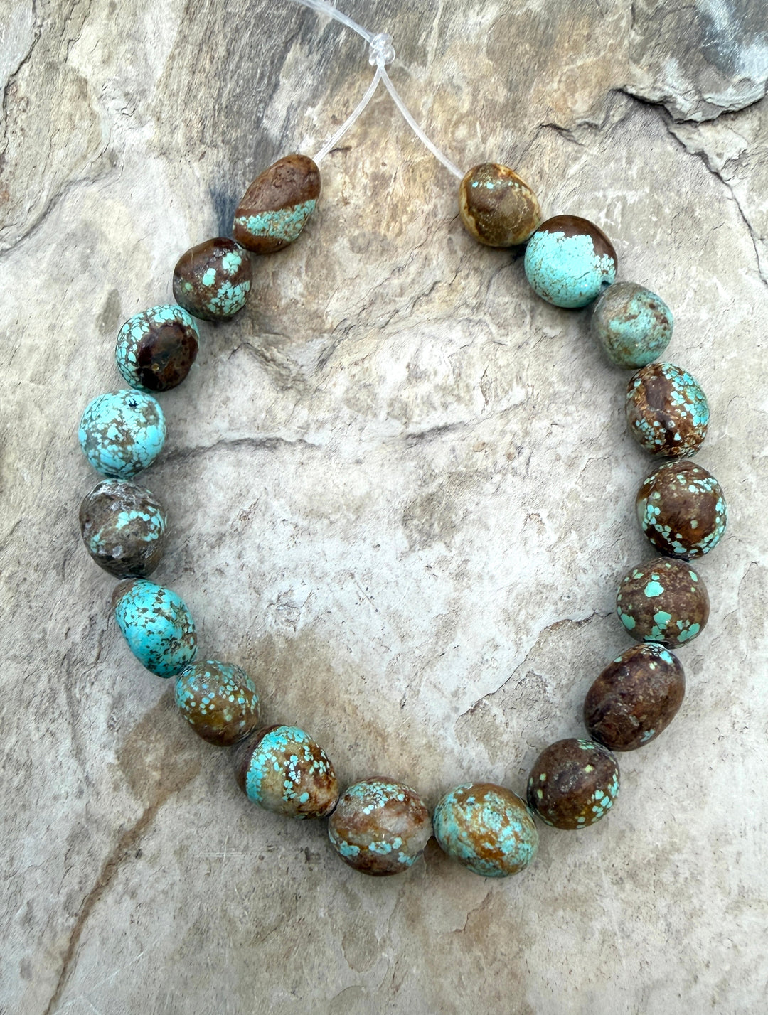 RARE Number 8 Turquoise (Nevada) Rounded Nugget Beads