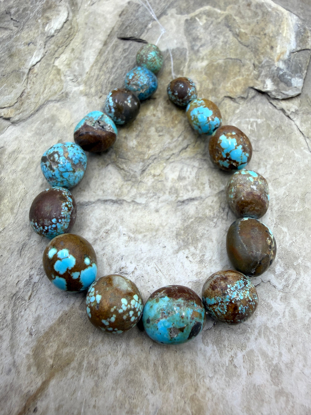 RARE Number 8 Turquoise (Nevada) Rounded Nugget Beads
