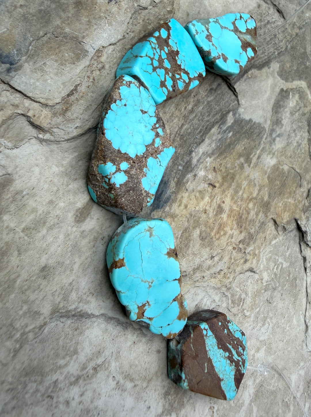 RARE Number 8 Turquoise (Nevada) Slab Beads (Large Hole)