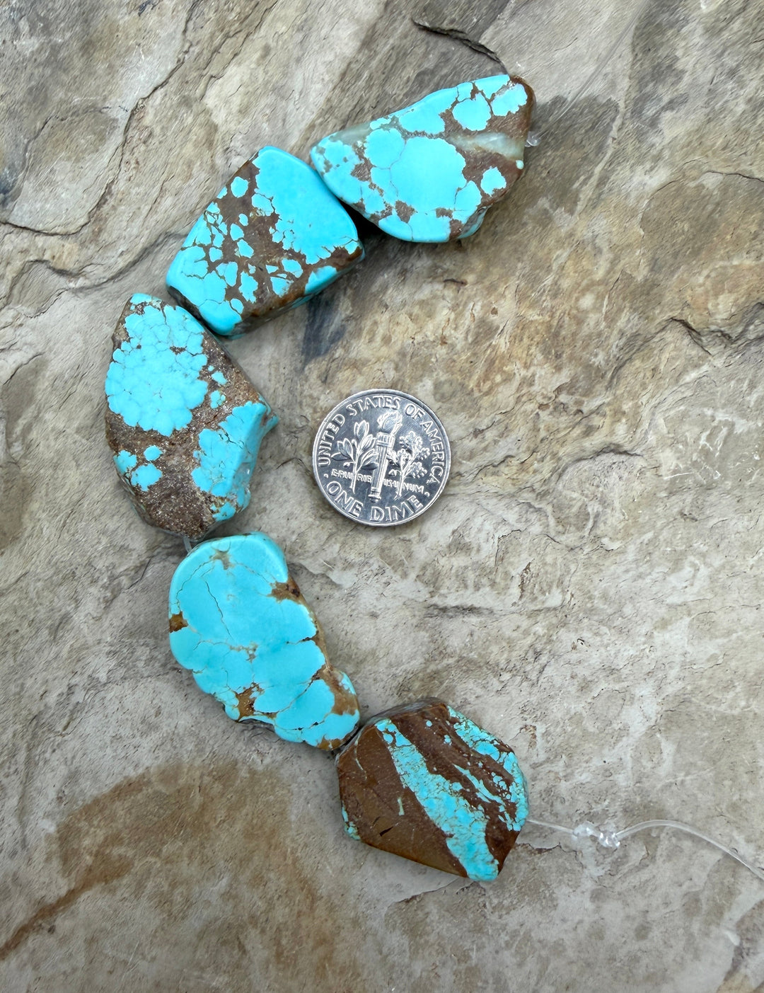 RARE Number 8 Turquoise (Nevada) Slab Beads (Large Hole)