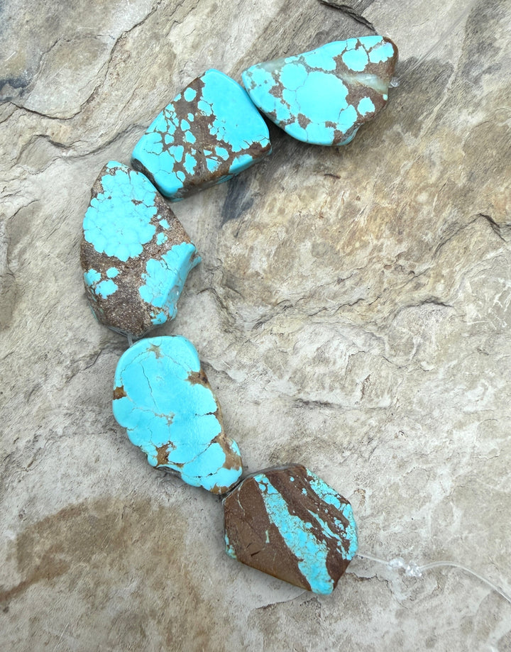 RARE Number 8 Turquoise (Nevada) Slab Beads (Large Hole)