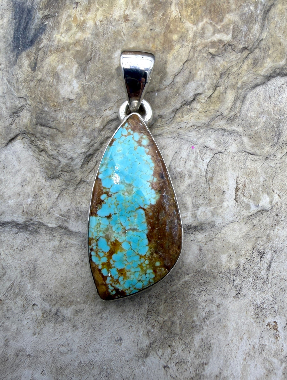 RARE Number 8 Turquoise (Nevada) Sterling Silver Freeform