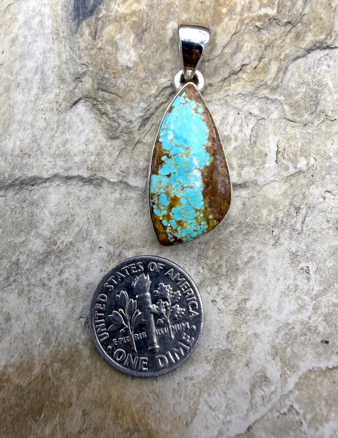 RARE Number 8 Turquoise (Nevada) Sterling Silver Freeform