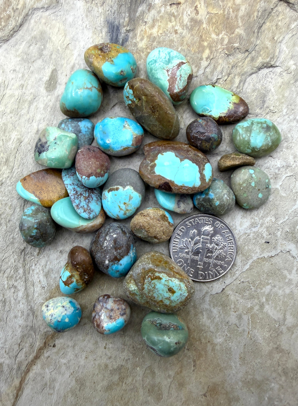 Rare Number 8 Turquoise (Nevada) Tumbled Undrilled Small