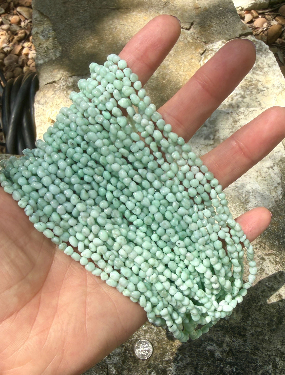RARE Paloma Variscite (Mexico) Samll Nugget Beads 3-4mm