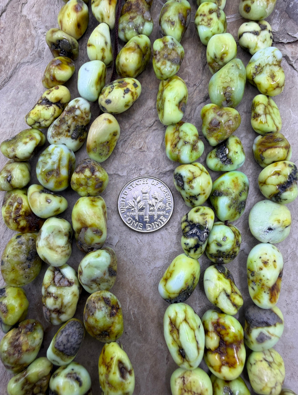 RARE Palomino Variscite 10mm-10x15mm Nugget Beads 8 Inch