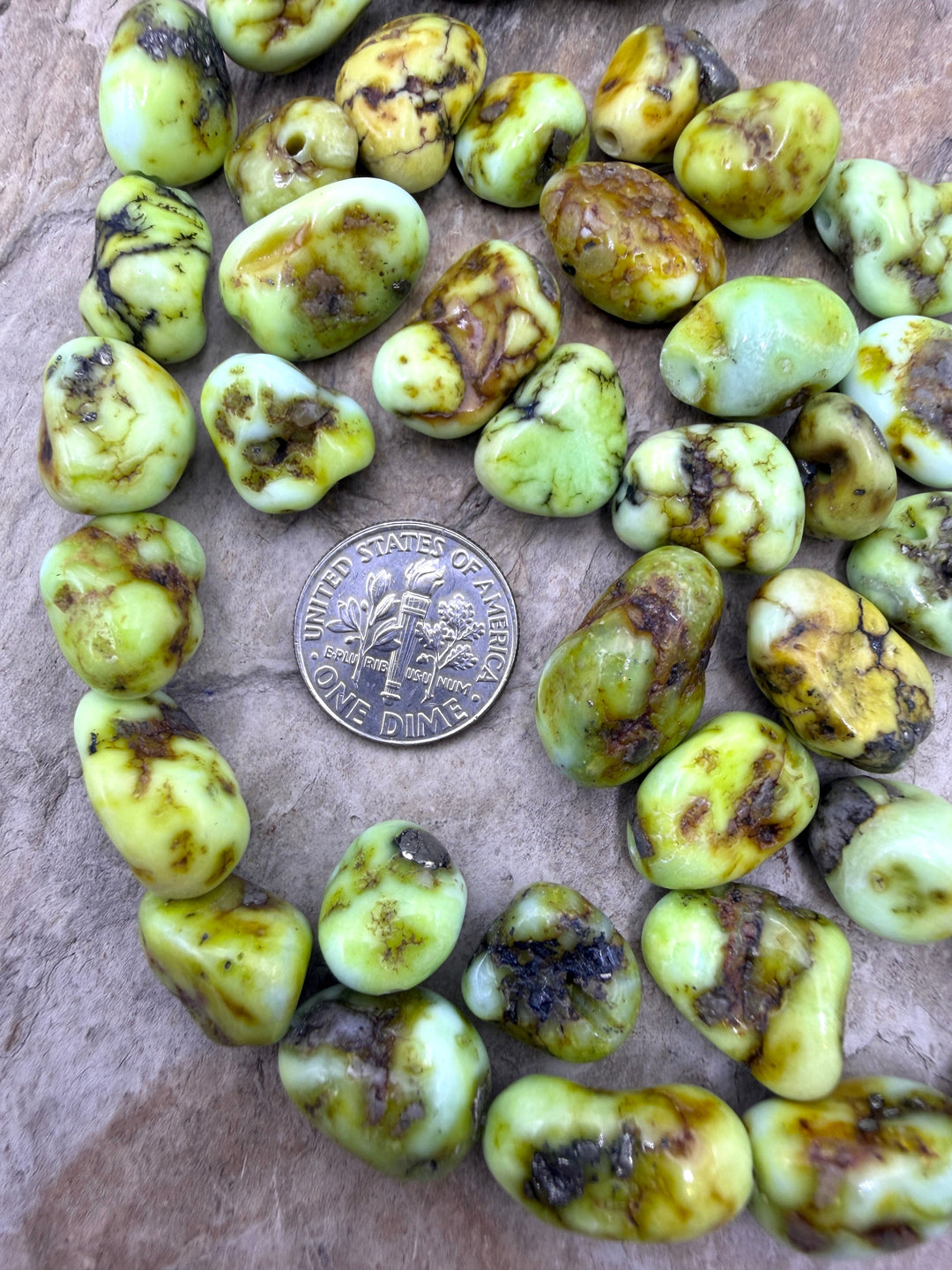 RARE Palomino Variscite 10mm-10x15mm Nugget Beads Package